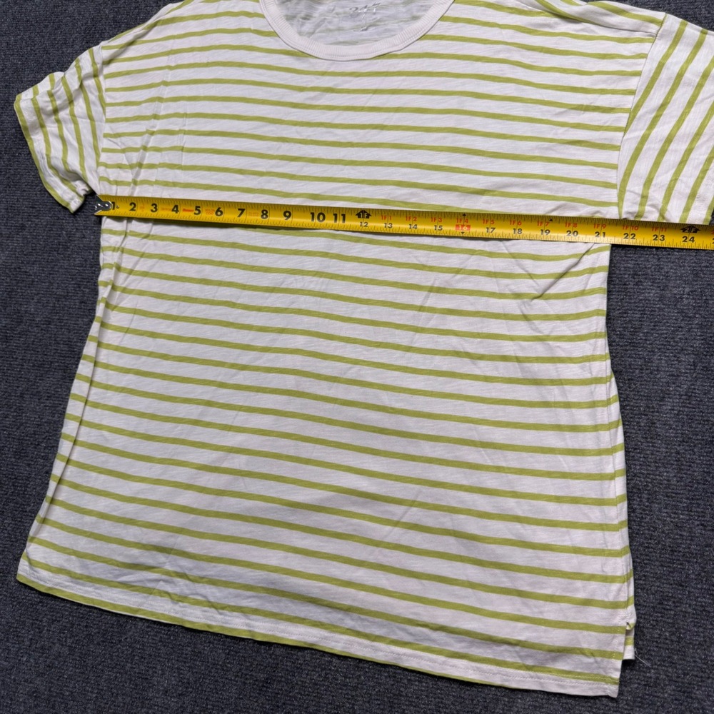 24/7 by Maurices Womens XXL T-Shirt Green White Striped Cotton Modal Crew Neck - Picture 3 of 8